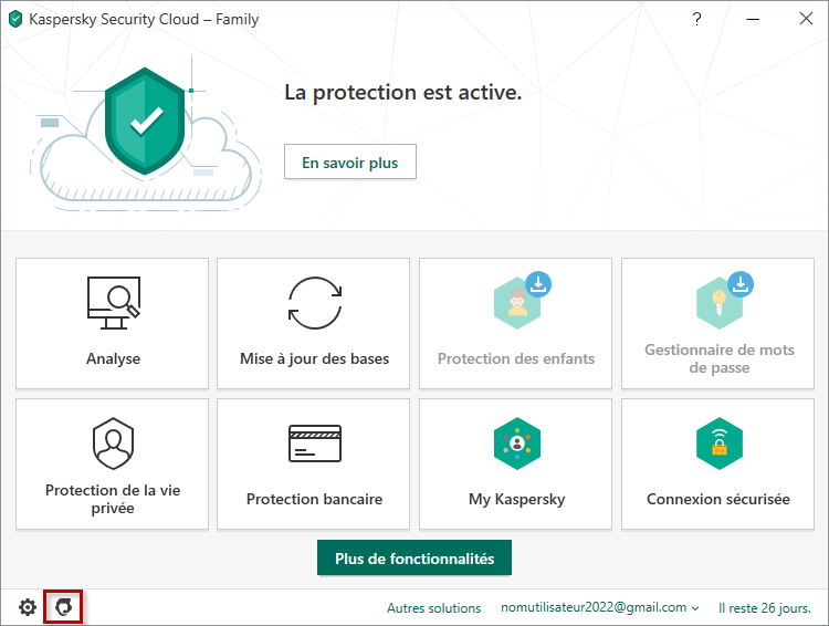Accéder aux informations d'assistance de Kaspersky Security Cloud 20